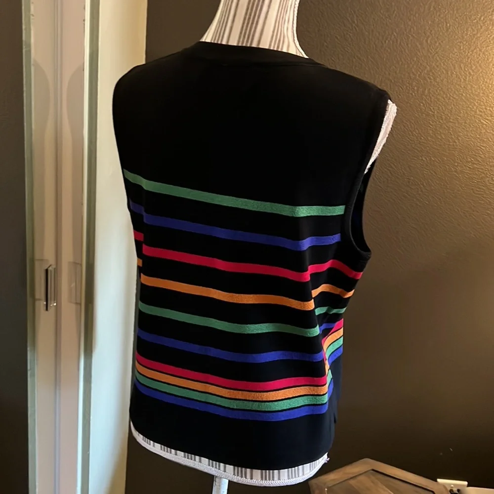 🛑 1 hour sale. St John, sleeveless sweater top, stripes, medium, elegant - Picture 8 of 10